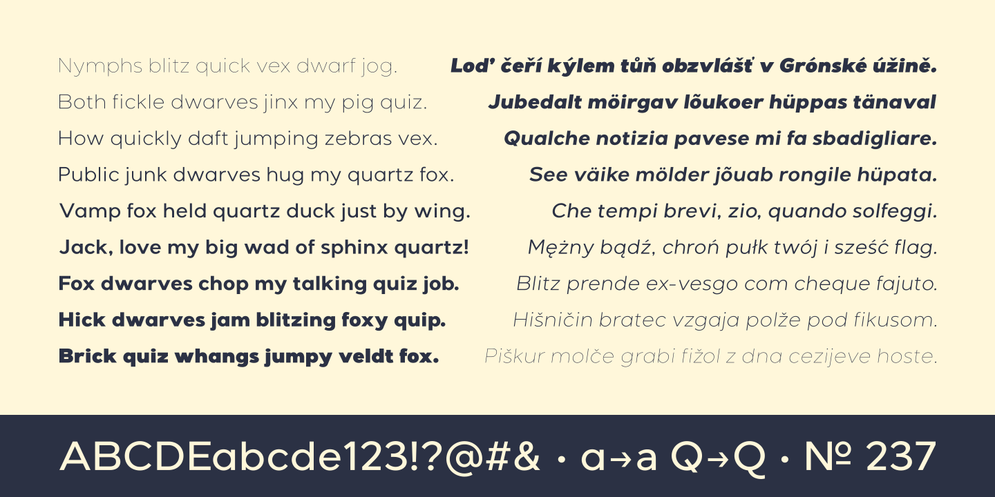Ejemplo de fuente Giga Sans Medium Italic